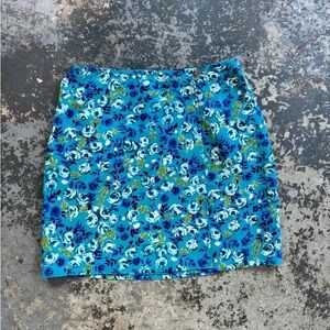 Heart Soul Blue Floral mini Skirt